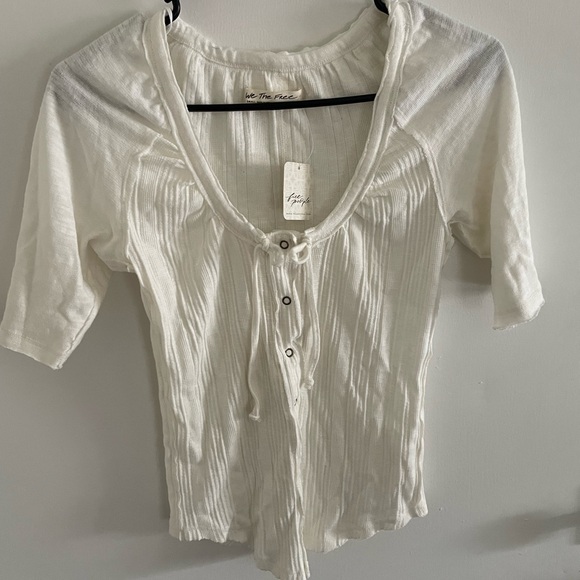 NWT Free People White Shirt - Picture 1 of 4
